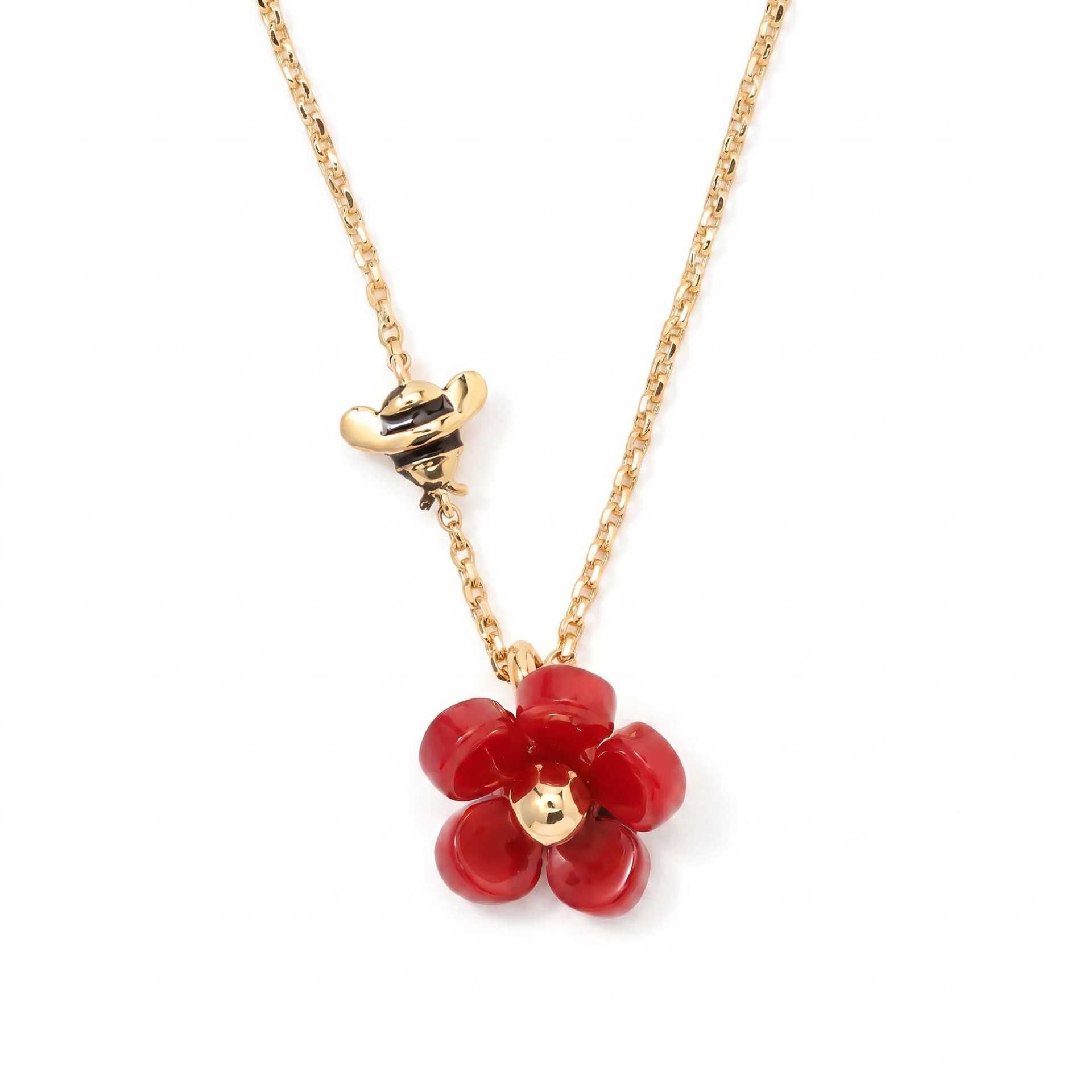 Stainless Steel Floral Bow Necklace