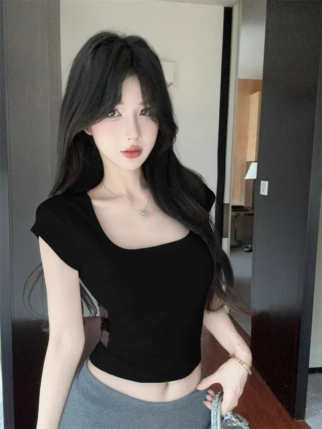 Summer Sexy Lace Stitching Backless Slim Fit All matching Black - Shop at LoveMi