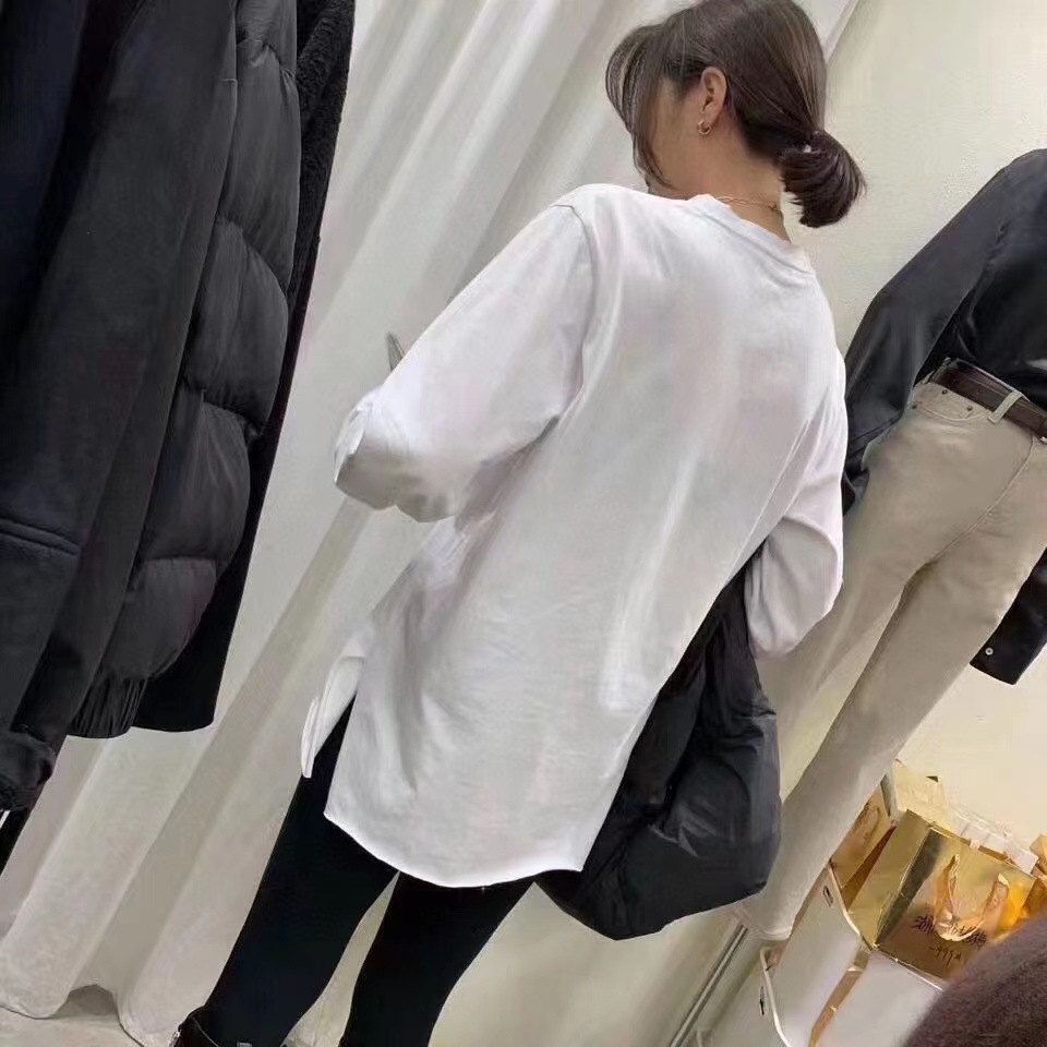 Thickened Sanded Fabric White T-shirt For Women