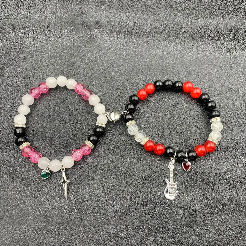 European And American New Love Magnetic Bracelets For Men And Womencouple Necklace Suit Elastic Bracelet Girlfriends' Accessories Amazon