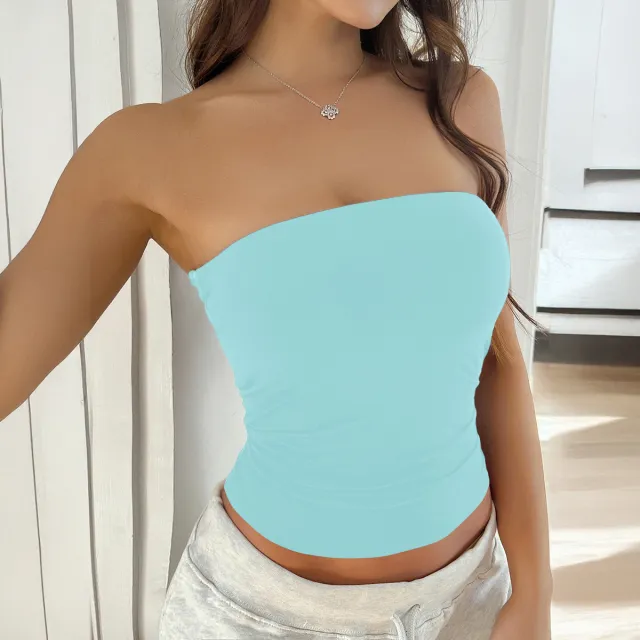 Y2g Sexy Solid Color Backless Knitted Tube Top For Women Mint Green - Shop at LoveMi