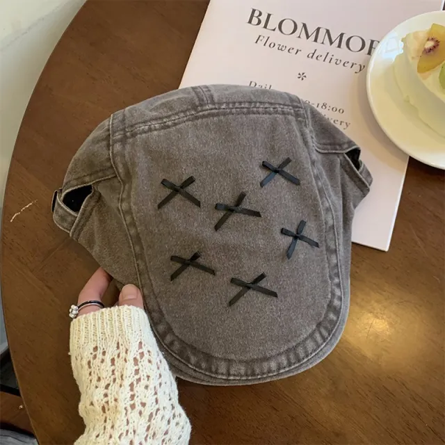 Bow Advance Hats Casual Face Peaked Cap Beret Brown - Shop at LoveMi