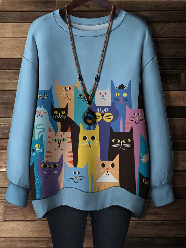 3D Print Womens Crew Neck Sweatshirt Wa32Jl0731Y154 S - Shop at LoveMi