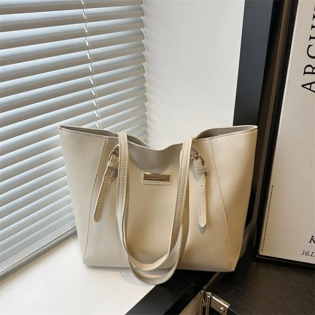 Simple Large Capacity Women's Retro Fashion Shoulder Bag White - Shop at LoveMi