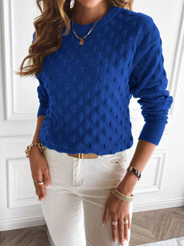 Title 8, Pullover Round Neck Long Sleeves Knitwear Solid...