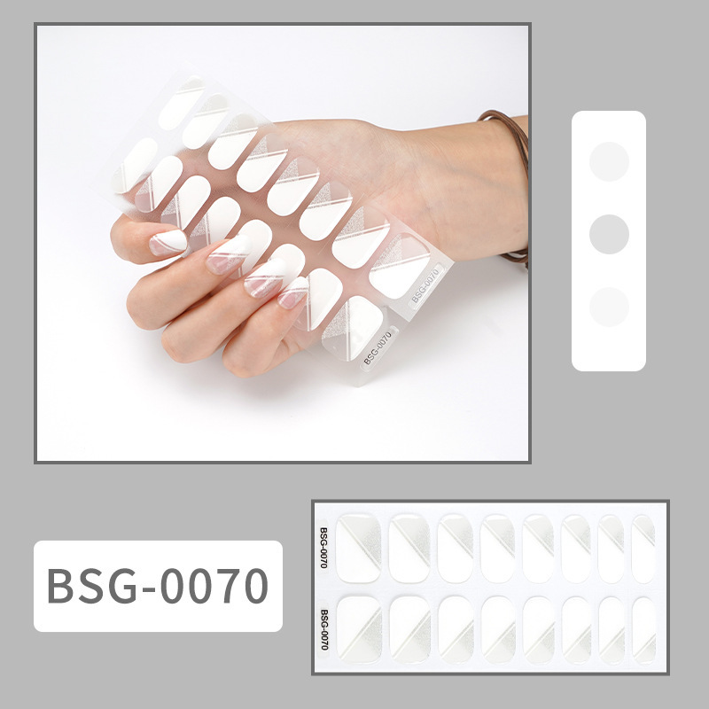 Cross-border Hot Gel Nail Stickers UV Semi-cured Nail Sticker 3d Bronzing UV Nail Polish Nail Stickers Paper 16 Fingers