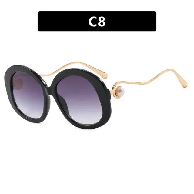 Plain Personality Vintage Pearl Anti blue Light Glasses Gray - Shop at LoveMi