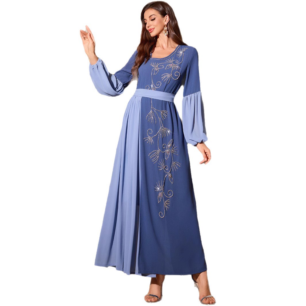 Hand-stitched Diamond Outline Elegant Lines Retro Romantic Dress