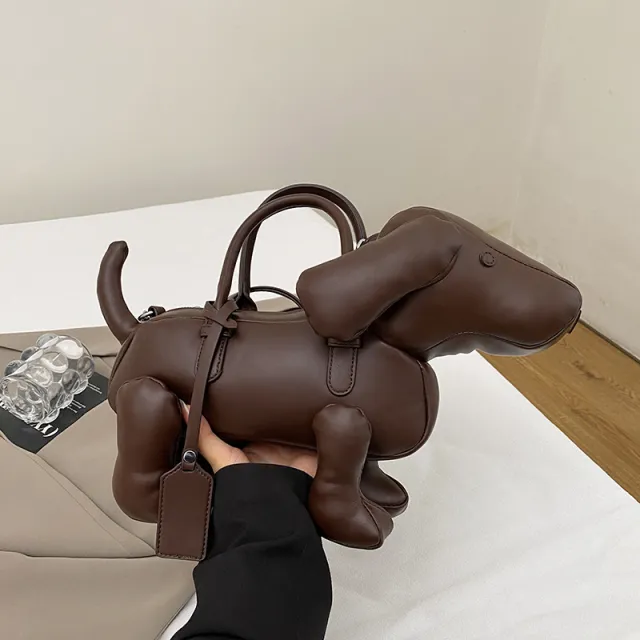 Creative Puppy Weird Animal Design Handbag Shoulder Bag Brown - Shop at LoveMi