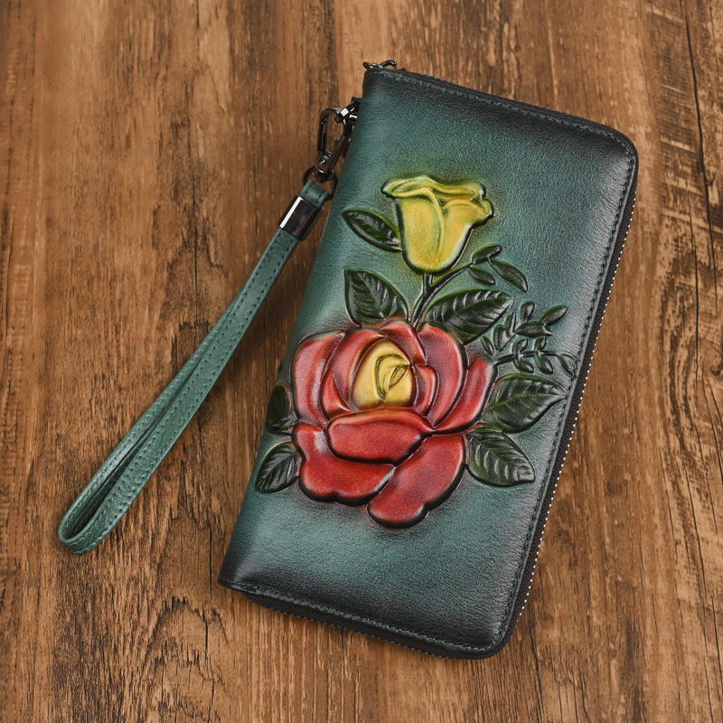 Leather Floral Wallet, picture 3 of 5
