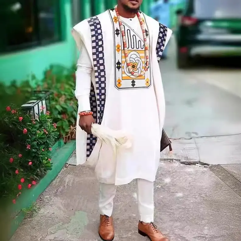 African Ethnic Print Casual Men's Three-piece Suit