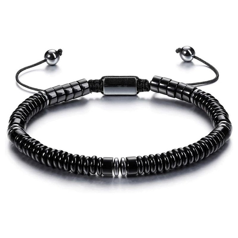 Natural Agate And Black Magnet Stone Bracelet