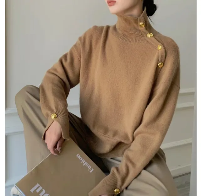 Autumn And Winter Advanced Inner Wear Thickened Winter Wool Base Sweater Khaki - Shop at LoveMi