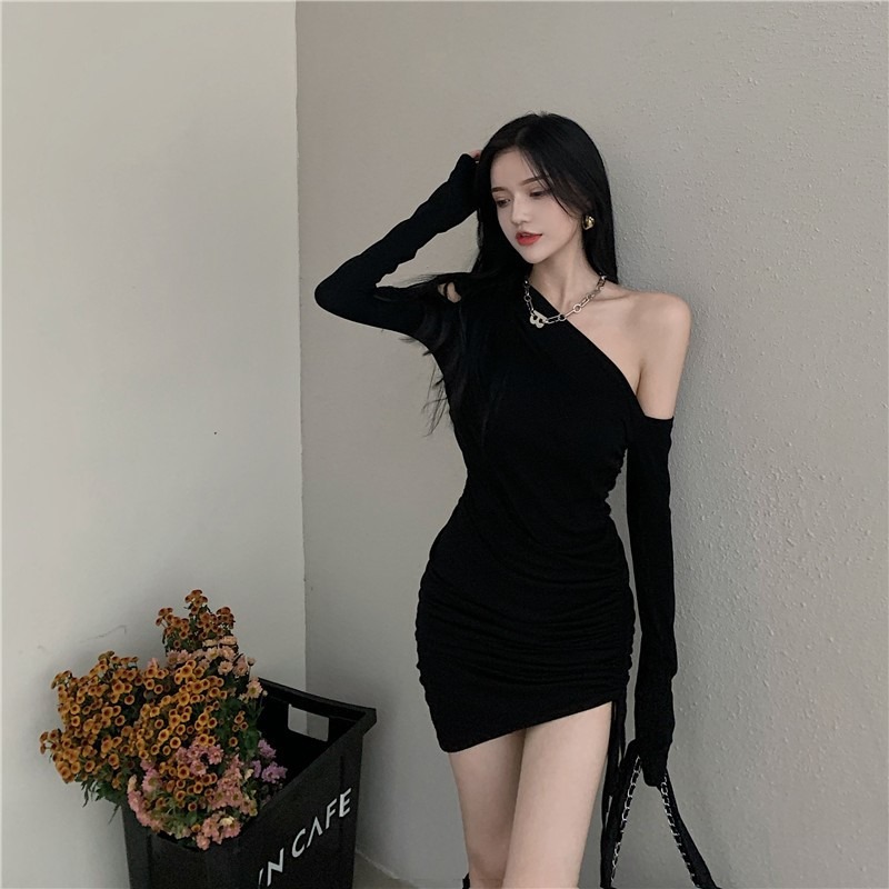 New Sexy Off shoulder Slim fit Bodycon Dress Black - Shop at LoveMi