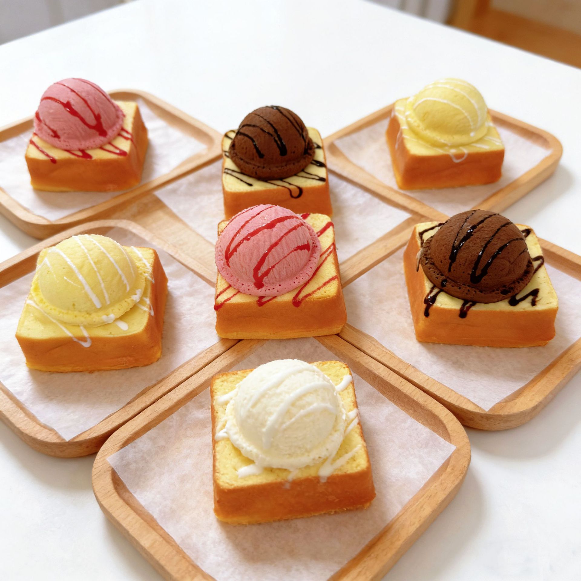 Squishy Toy In The Shape Of A Simulated Toast Ice Cream And Bread