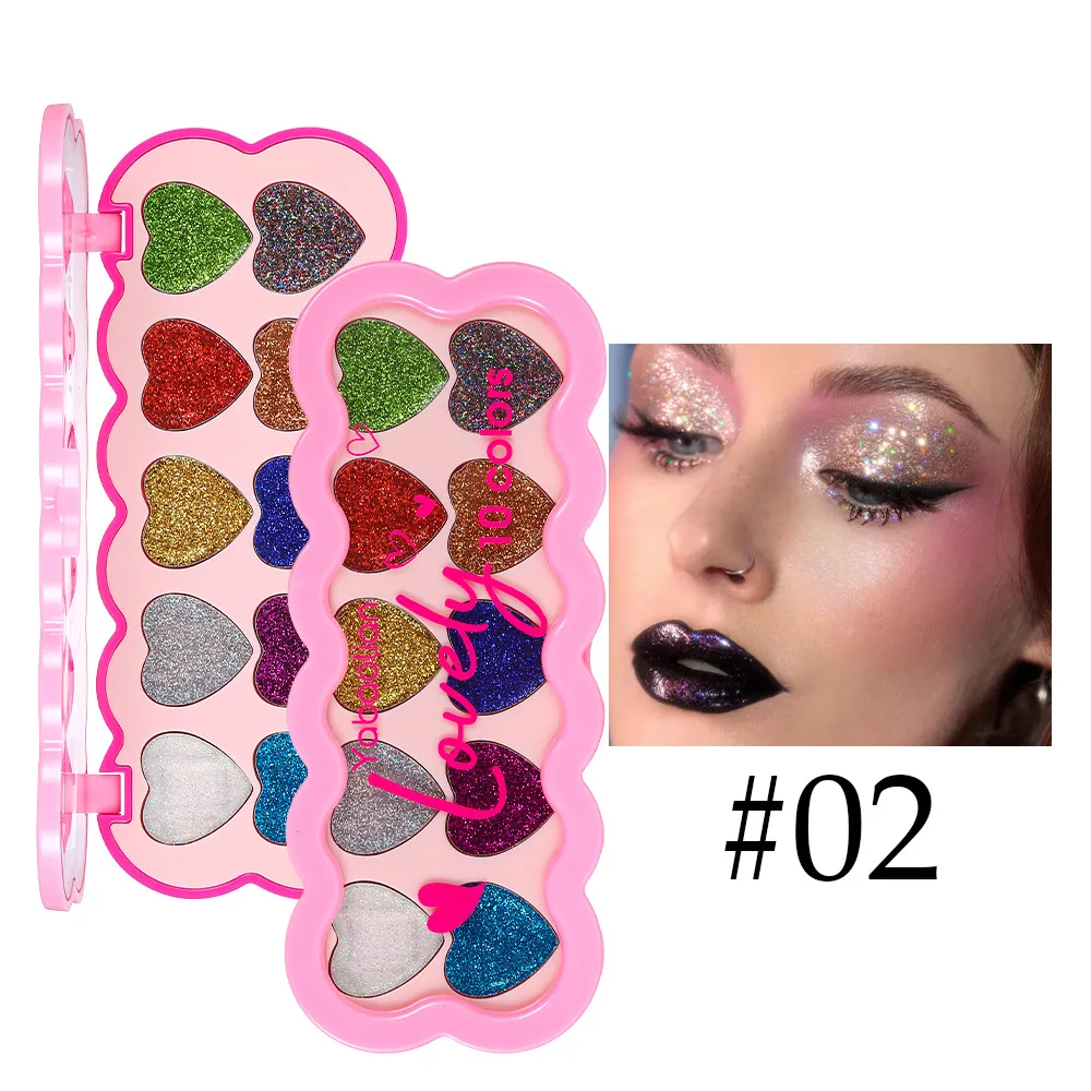 Pearlescent Heart Ten-color Sequins Eye Shadow - Style2