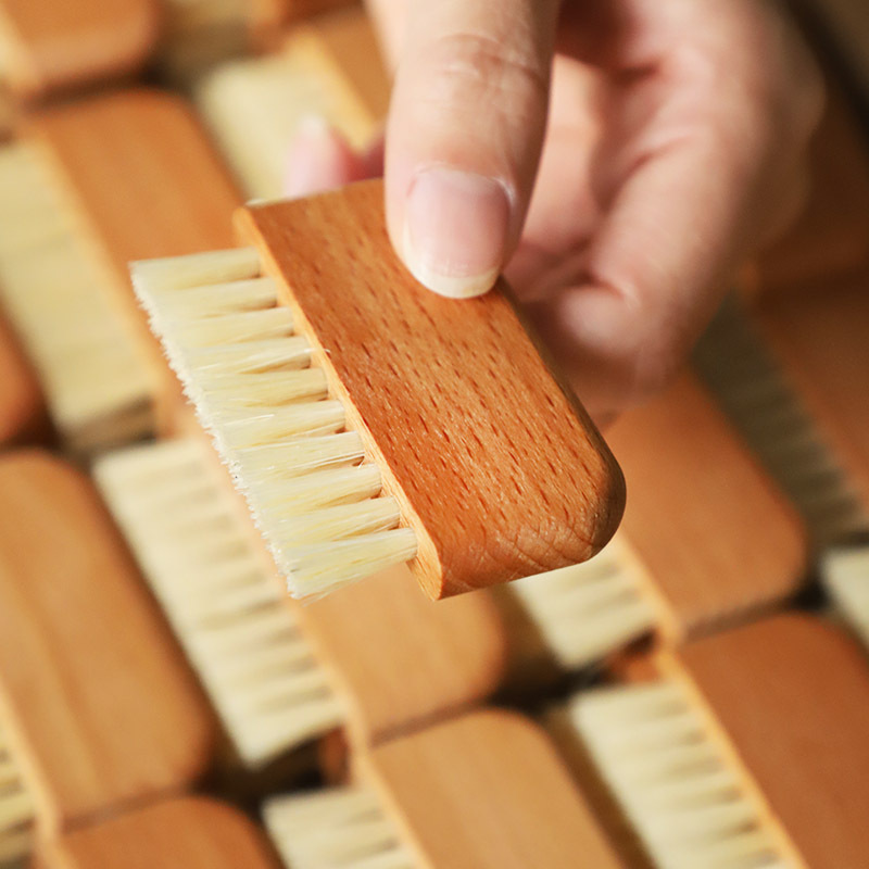 Solid Wood Pure Bristle Nail Brush Gap Cleaning