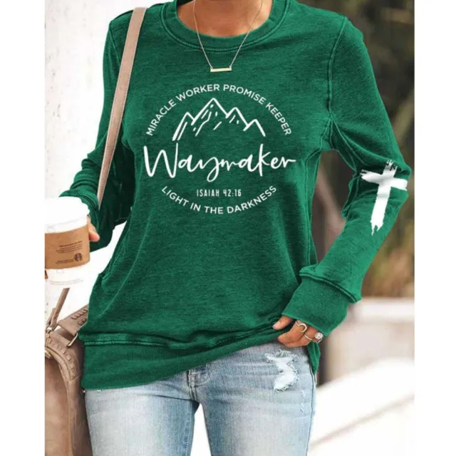 Jingway Maker Printed Women's Long sleeved T shirt Green - Shop at LoveMi