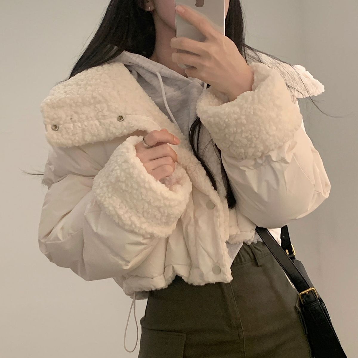 Women's Fashion Stand Collar Two-way Thick Warm Cotton-padded Jacket Coat