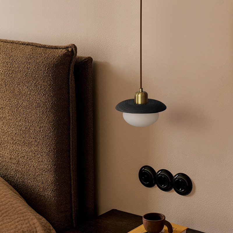 Remote Control Three-color Bedroom Bedside Log Chandelier - Image 6