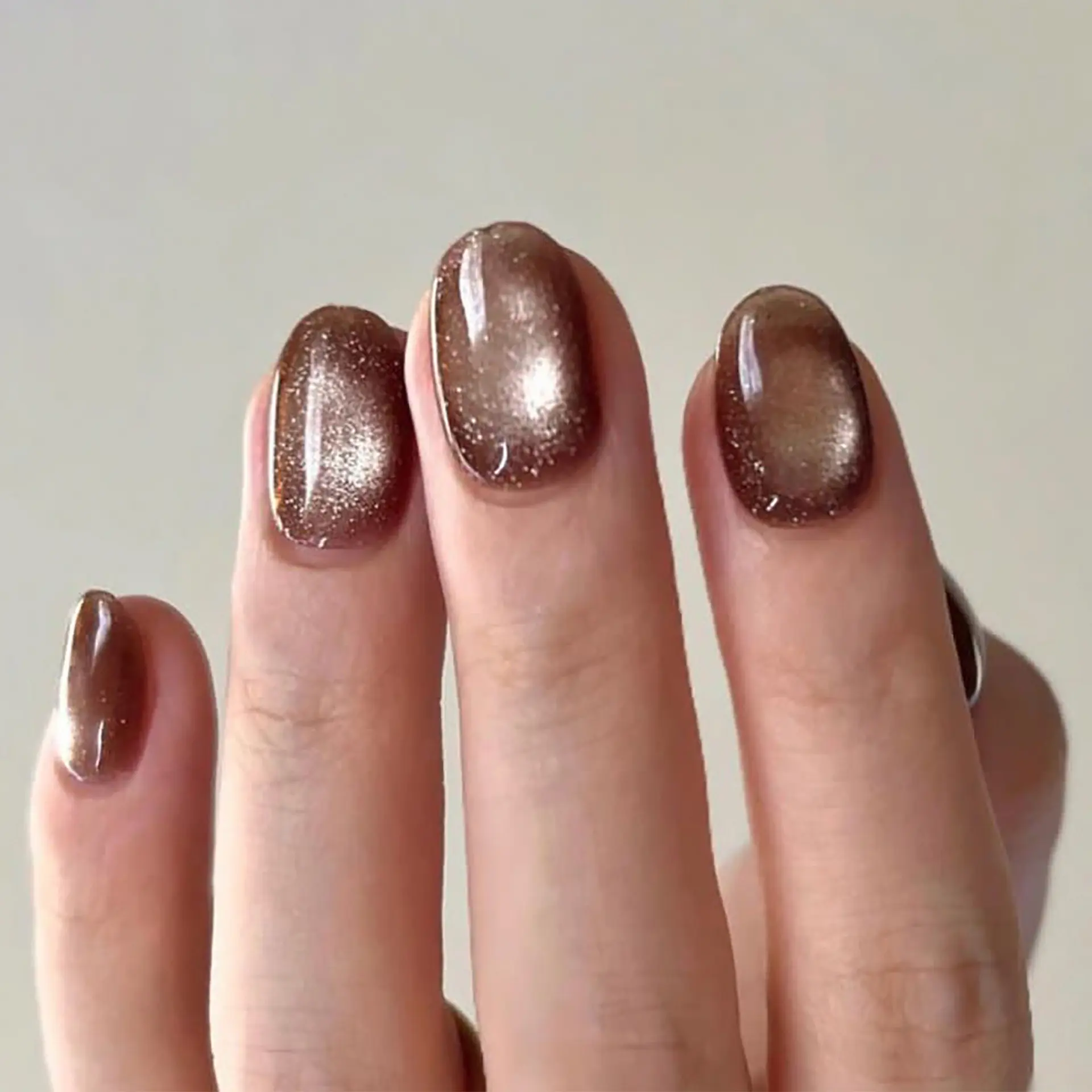 Short Round Deep Brown Solid-color Nail Tips
