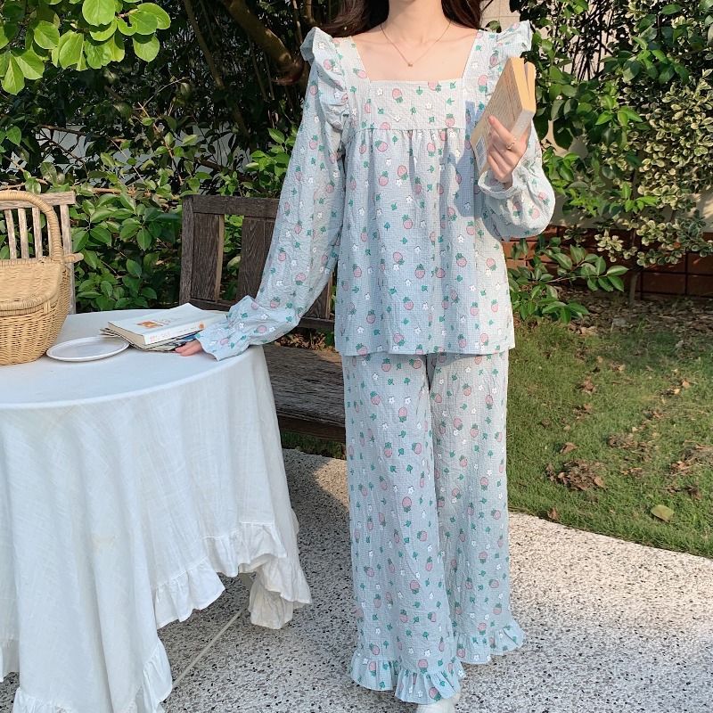 Long Sleeved Home Wear Two-piece Set