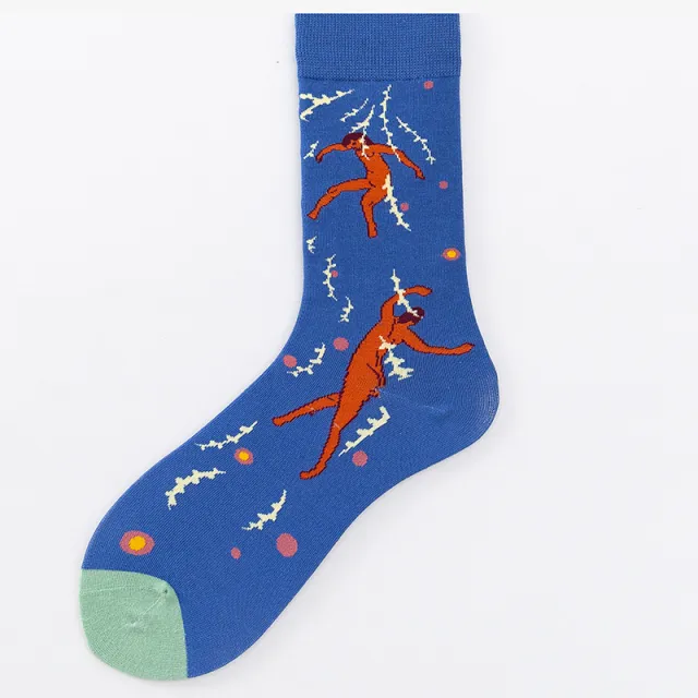 Fall Winter Fashion Animal Cartoon Cotton Mid calf Length Socks Small Nude Girl - Shop at LoveMi