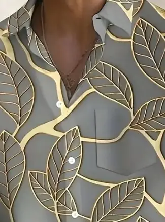 Fashion Printed Shirt Men's Clothing Print Lapel