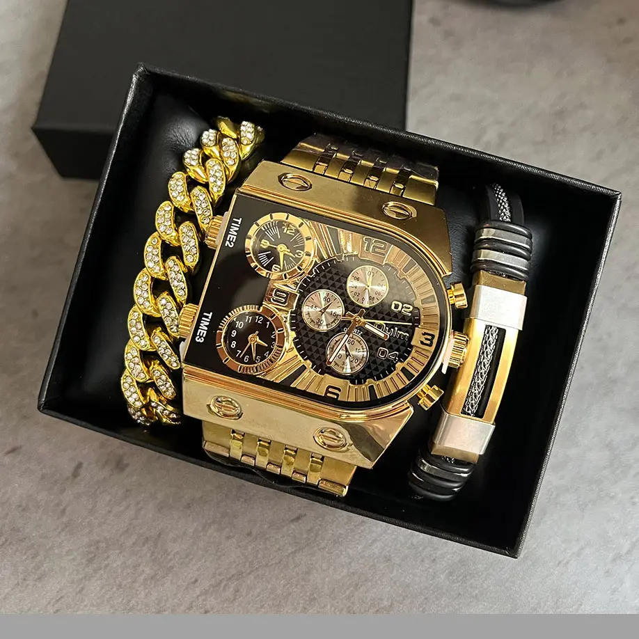 Multi-timezone Large-dial Luminous Men's Watch