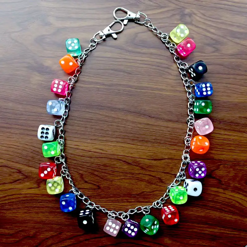 Creative Dopamine Dice Phants Zipper Female Tassel