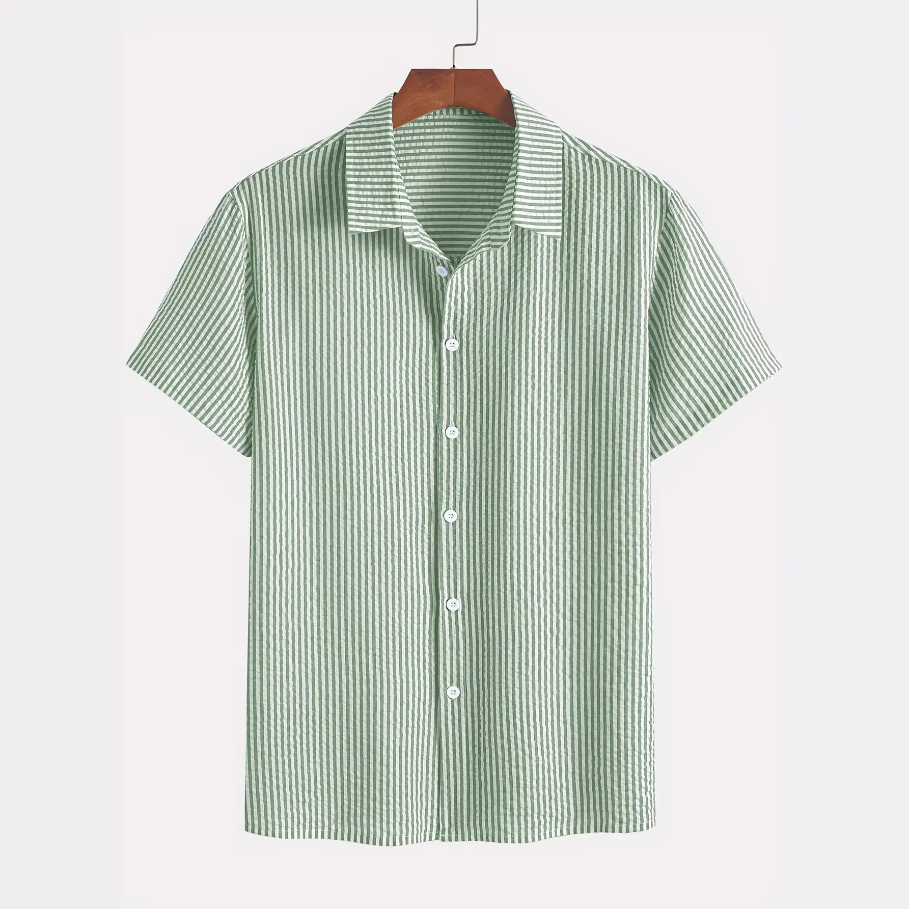 Mens American-Style Retro Plaid Short-Sleeve Shirt