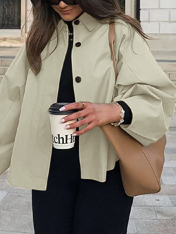 Women's workwear coat – matcha colorway full length view on model