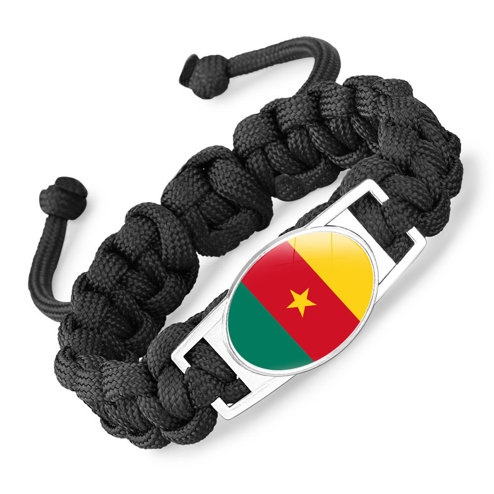 Flag-pattern Woven Adjustable Paracord Bracelet