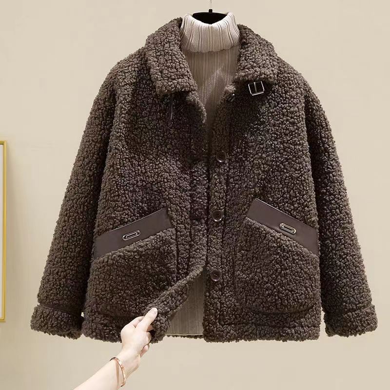 Fleece-lined Extra-thick Loose-fitting Warm Coat For Petite Individuals