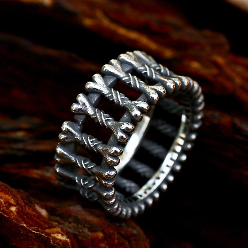 Retro Personalized U-shaped Stainless Steel Ring