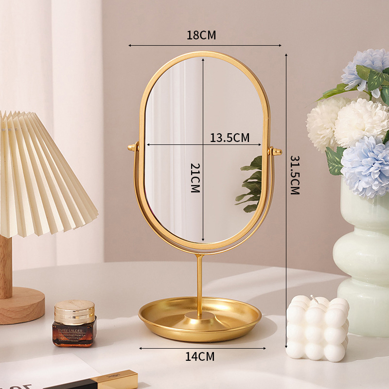 Household High-value Dressing Table Bedroom Desktop Makeup Mirror Lightweight 9