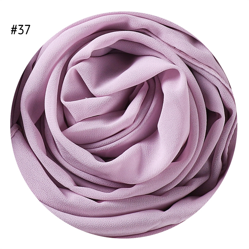 Solid Color Pearl Chiffon Scarf Head Covering Monochrome