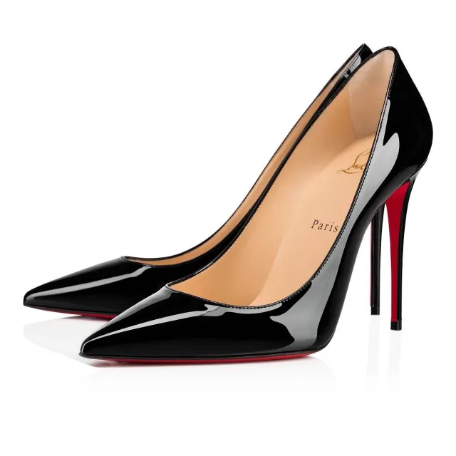 Black Patent Leather Red Bottom Thin Heel Shoes Red - Shop at LoveMi