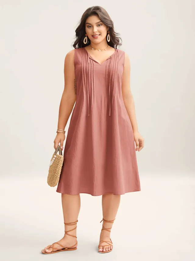V neck Loose Casual Mid length Women's Dress Rouge Color 3Xl - Shop at LoveMi