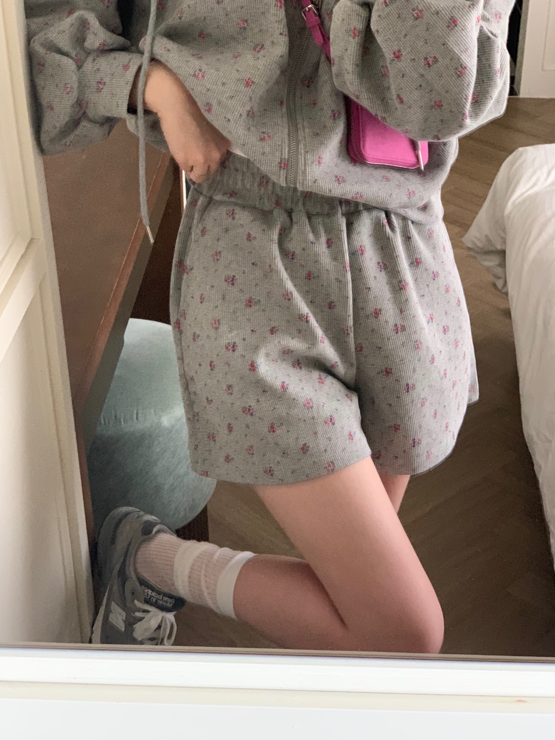 Long Sleeve Sweater Coat High Waist Wide Leg Shorts Two-piece Set