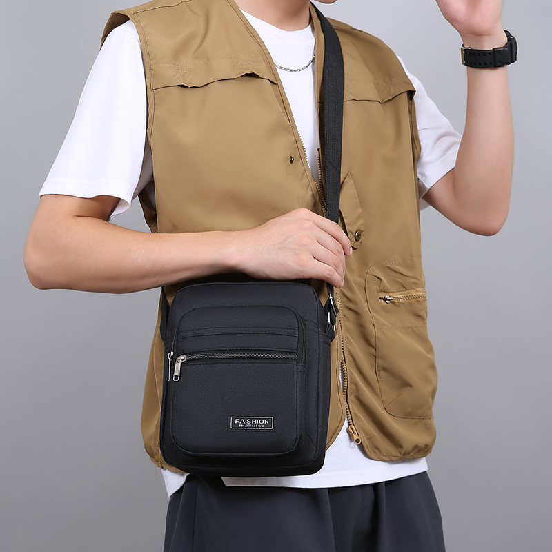 Korean-style Casual Multi-layered Large-capacity Single-shoulder Crossbody Bag For Men