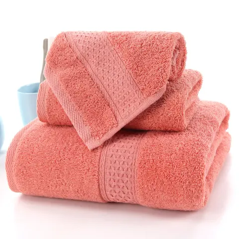 Long-staple Cotton Three-piece Set Towels Square Scarf Jacquard Absorbent