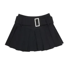 Embroidered Letter Design Casual Temperament Skirt - Black - View 1