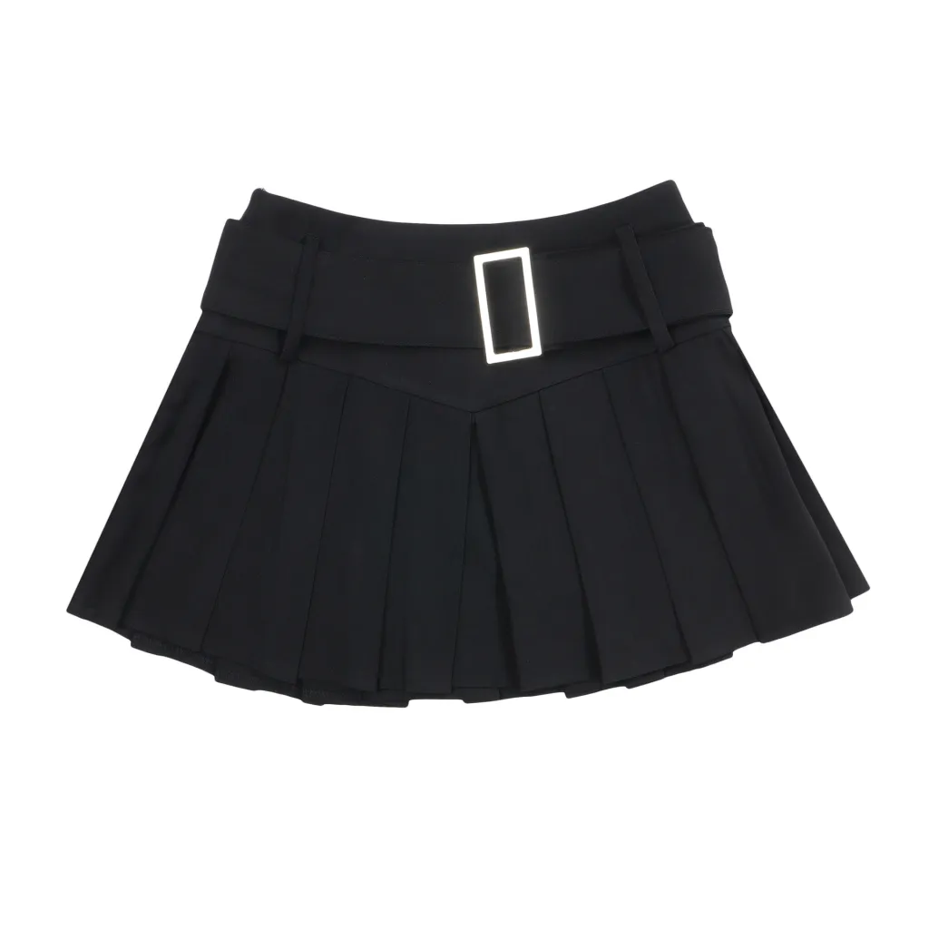 Embroidered Letter Design Casual Temperament Skirt - Black