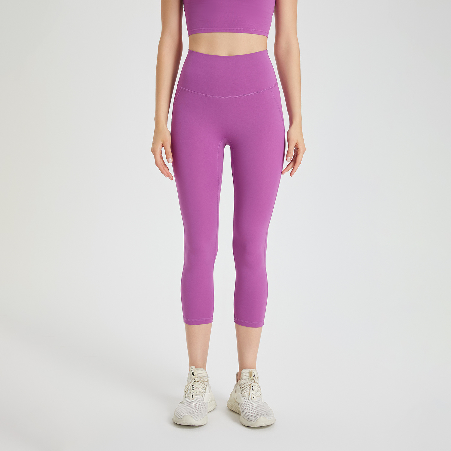 Women's Yoga Pants High Waist Cropped Pants Purple - Shop at LoveMi