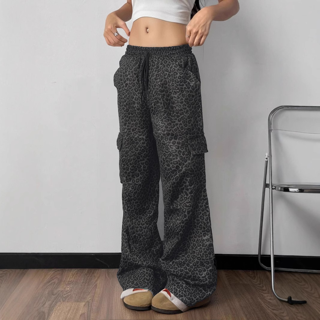 Printing Stylish Multi-pocket Street Overalls Loose-fit Tappered Trousers - Image 2