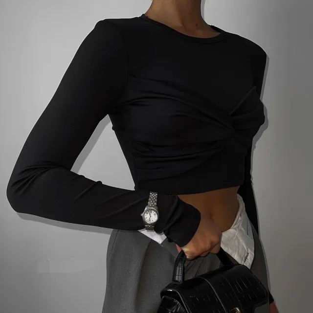 New Stylish Women's Long Sleeve T shirt Black - Shop at LoveMi
