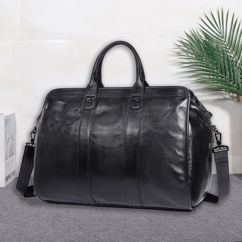 Large Capacity Genuine Leather Travel Luggage Bag