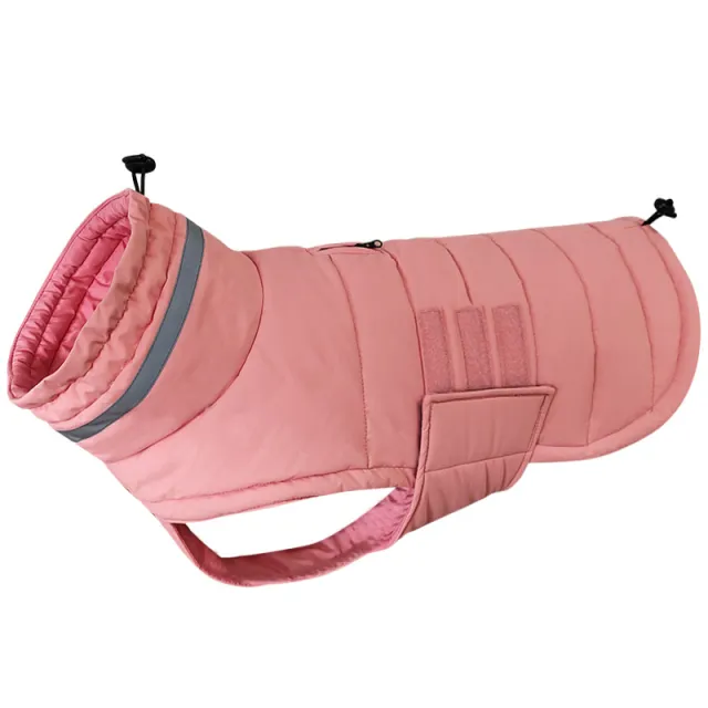 New Winter Dog Coat Waterproof Pet Clothes For Medum Large Dogs Warm Thicken Dog Vest Custome Labrador Jacket Pink - Shop at LoveMi