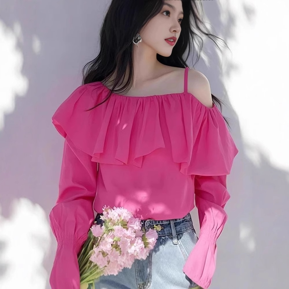 Ruffled Off-shoulder Blouse For Women
